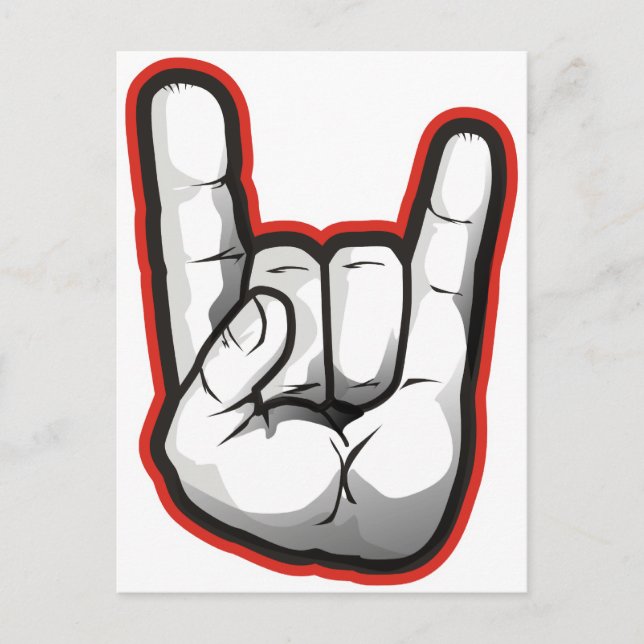 Devil Horns Hand Gesture Postcard (Front)