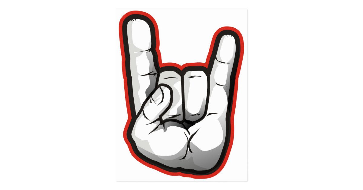 Devil Horns Hand Gesture Postcard