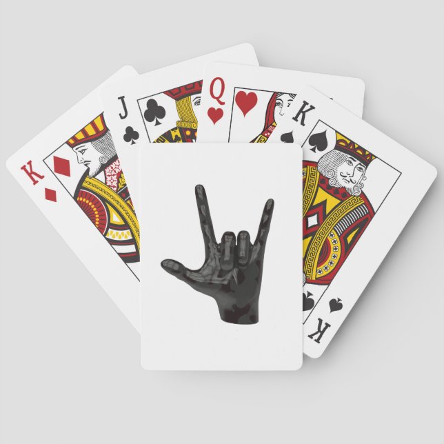 devil horns hand poker cards (Back)