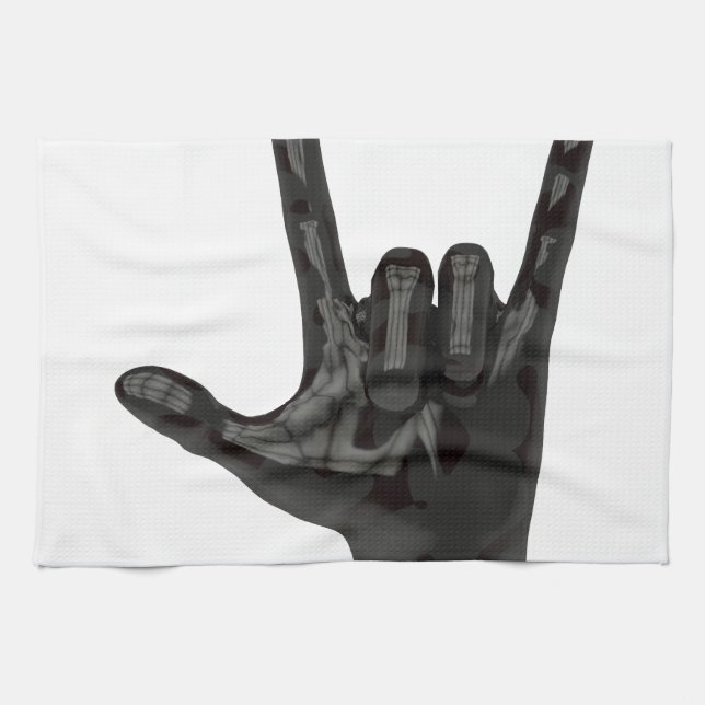 devil horns hand towel (Horizontal)