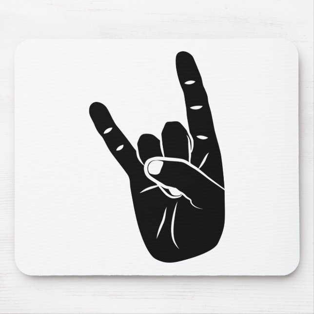 Devil Horns sign language pictogram for rock music Mouse Pad (Front)