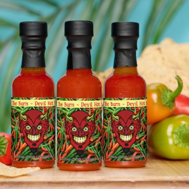 Devil Hot Sauce Personalize Name Text Party Favor (Multi)