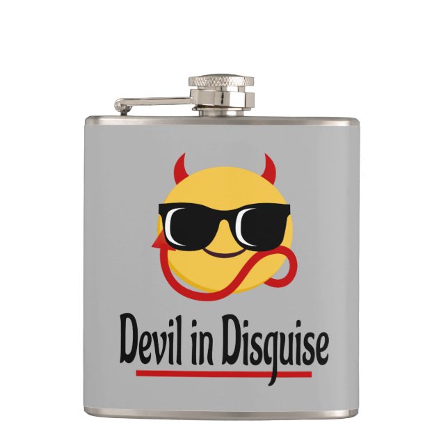devil in disguise Emoji Hot Trendy Funny Flask (Front)