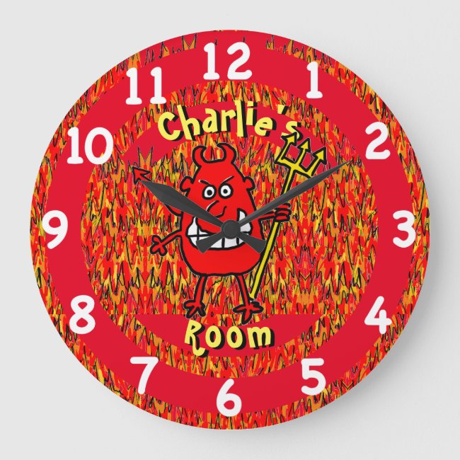 Devil in Hell with Flames. Add Name Choice.