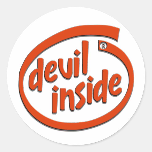 DEVIL INSIDE CLASSIC ROUND STICKER (Front)