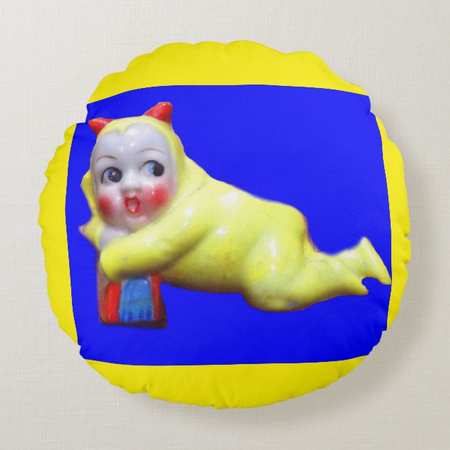 devil-ish little imp round pillow (Front)