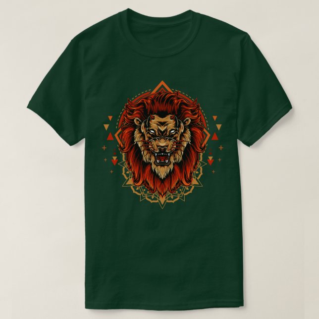 Devil Lion With Angry Face  T-Shirt (Design Front)