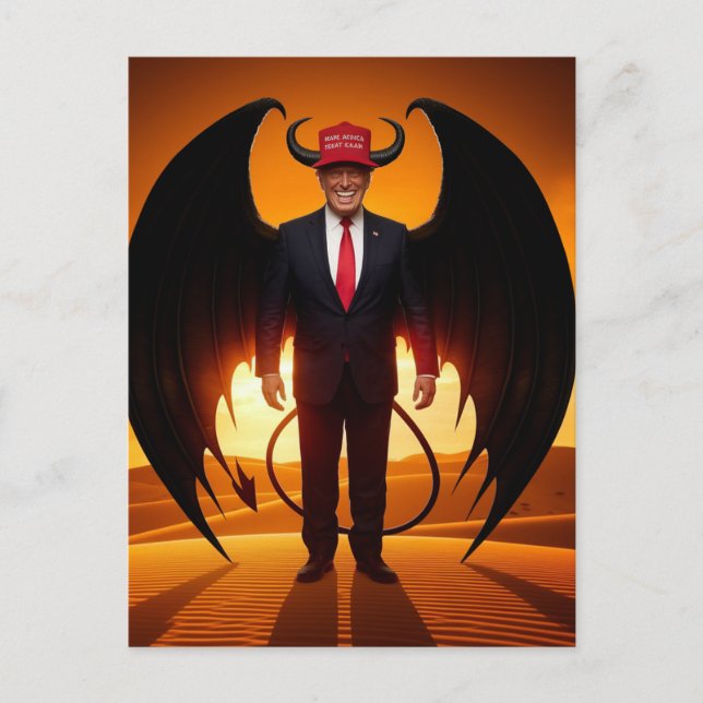 Devil Man in a Red Hat Postcard (Front)