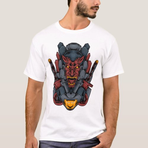 devil_mecha_samurai_EKBXCB T_Shirt