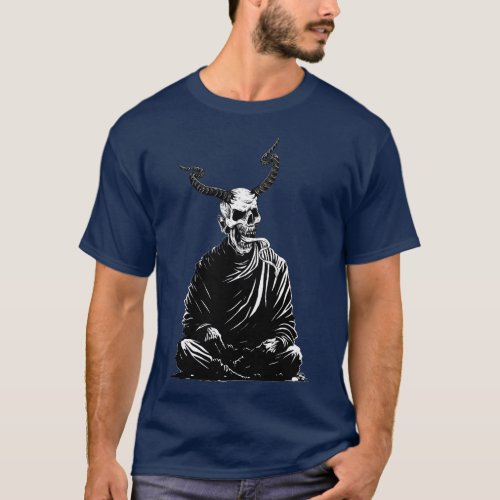 Devil Monk Skull T_Shirt