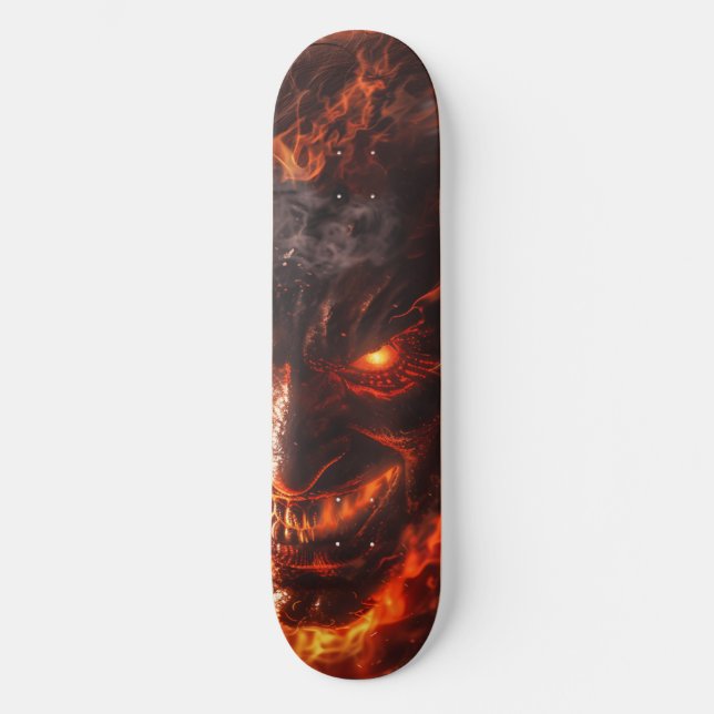Devil on Fire Skateboard (Front)