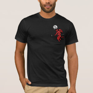 T-shirt uomo Angel Devil manica lunga a girocollo con stampa e borchie 14010111