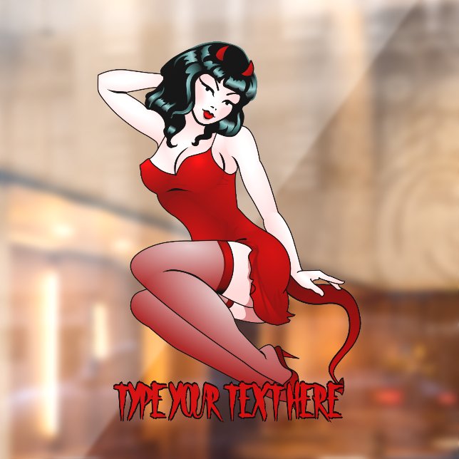Devil Pinup Girl Decals Custom Pinup Window Decal (Sheet 2)
