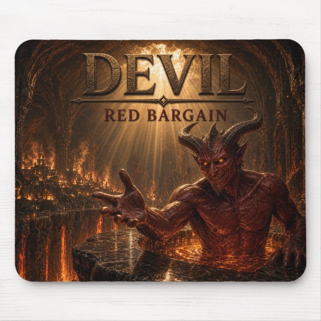 Devil Red Bargain Dark Realism Mouse Pad (Front)