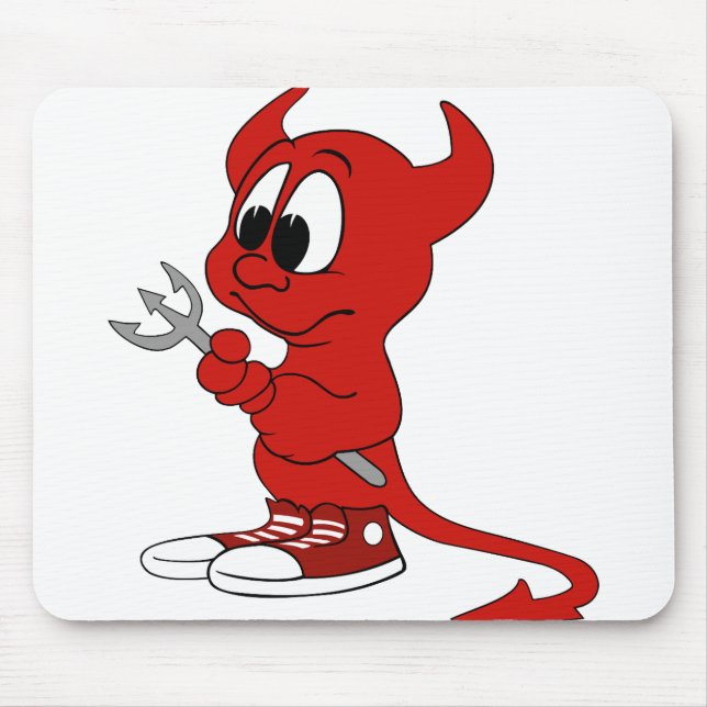 Devil Red Demon Cartoon Satan Evil Hell Heat Mouse Pad (Front)