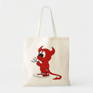 Devil Red Demon Cartoon Satan Evil Hell Heat Tote Bag