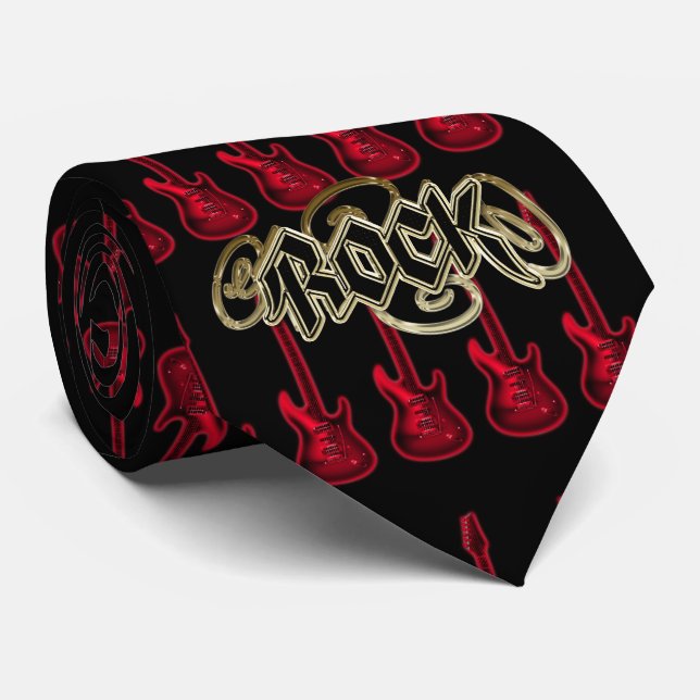 Devil Rock Guitar ~ Hard Rock Guitar Player Tie (Rolled)