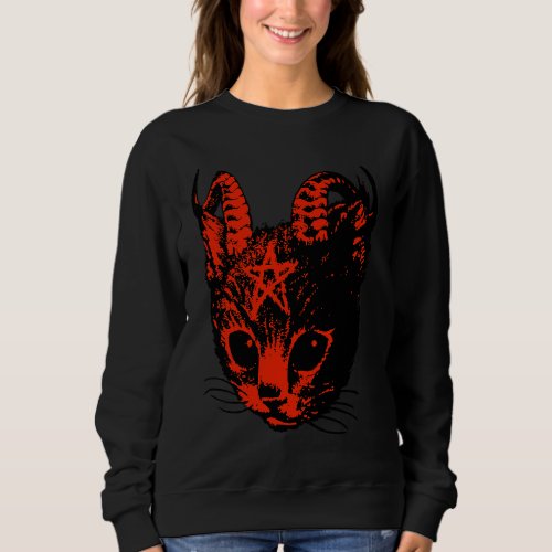 Devil Satan Demon Kitten Pentagram Cats Sweatshirt