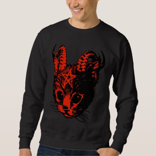Devil Satan Demon Kitten Pentagram Cats Sweatshirt