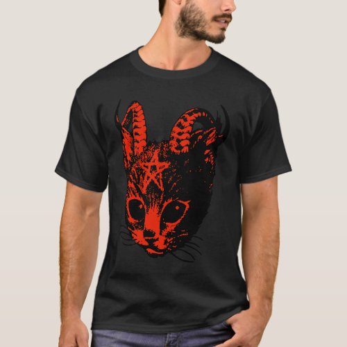 Devil Satan Demon Kitten Pentagram Cats T_Shirt