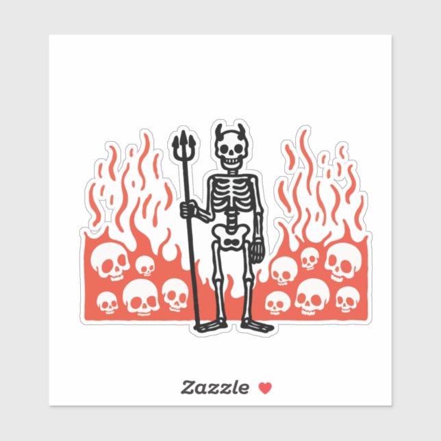 Devil Skeleton Sticker (Sheet)