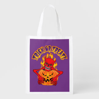 Devil Skull Grocery Bag