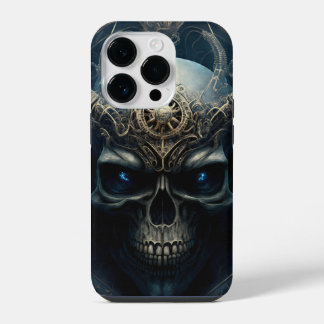 Devil Skull with sparkling blue eyes iPhone 14 Pro Case