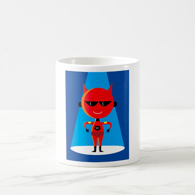 Devil Superhero Character Bold Red and Blue  Coffee Mug (Creator Uploaded)