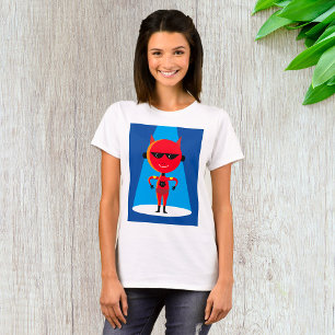 Devil Superhero Character Bold Red and Blue  T-Shirt