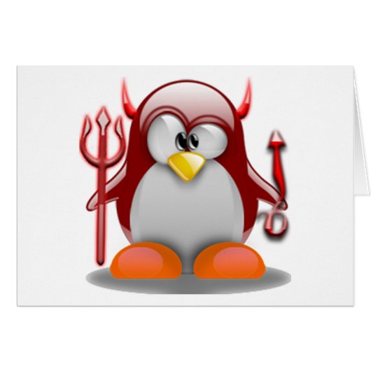Devil Tux (Linux Tux) Cards (Front Horizontal)
