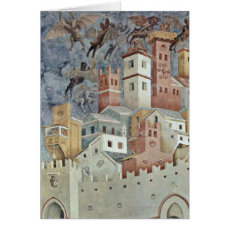 Devil Urban Landscape By Giotto Di Bondone Cards