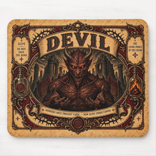 Devil, Vintage Circus Monster Mouse Pad (Front)