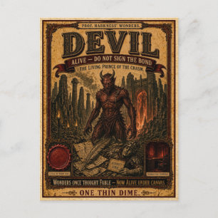 Devil, Vintage Circus Monster Postcard