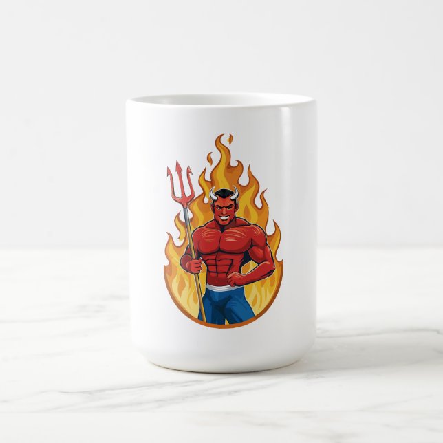 Devil with trident coffee mug (Center)