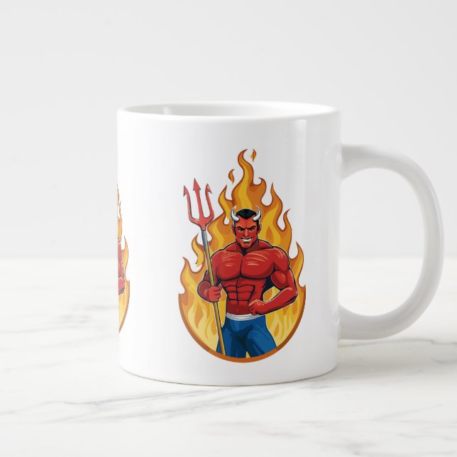 Devil with trident giant coffee mug (Right)