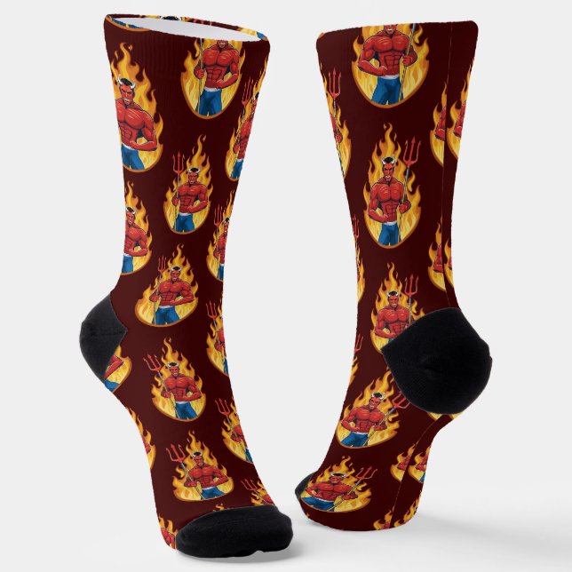 Devil with trident socks (Angled)
