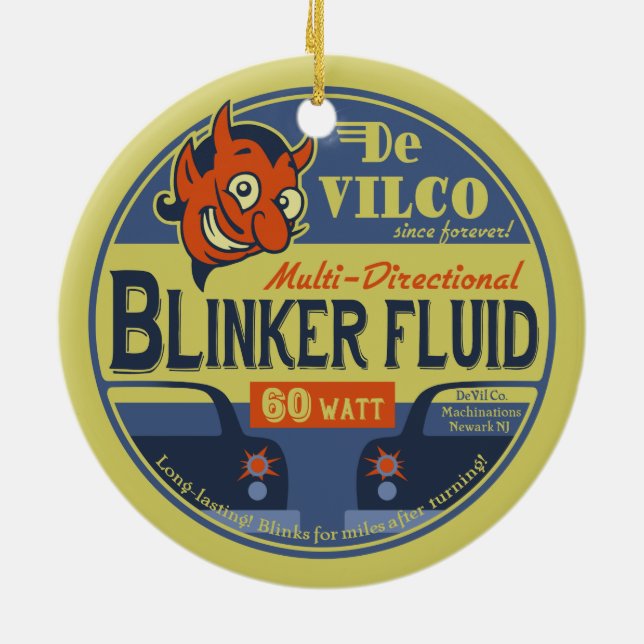 DeVilCo Blinker Fluid Ceramic Ornament (Back)