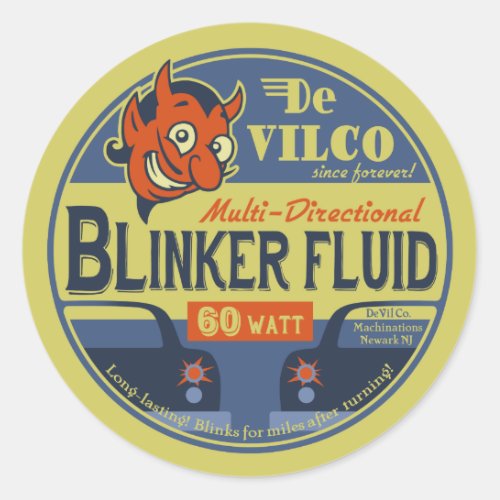 DeVilCo Blinker Fluid Classic Round Sticker