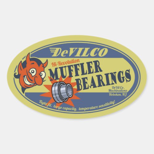 DeVILco Muffler Bearings Oval Sticker