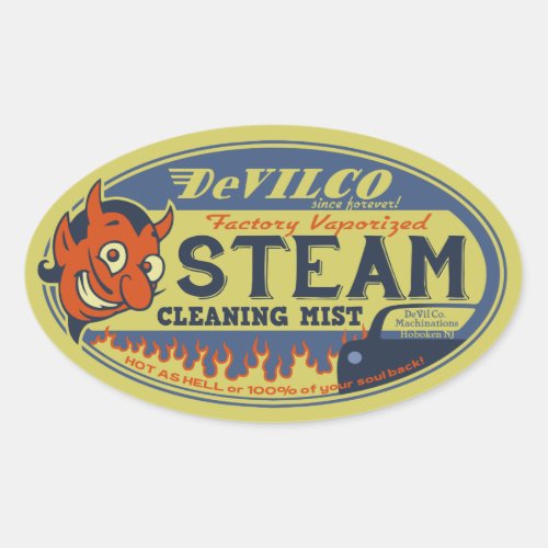 DeVilco Steam Cleaner Oval Sticker