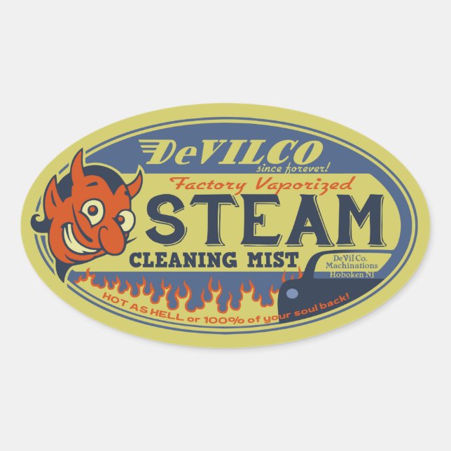 DeVilco Steam Cleaner Oval Sticker (Front)