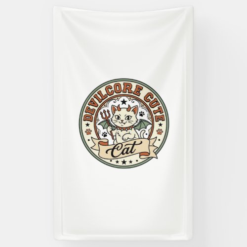 Devilcore Cute Cat Devilcore Cute Cat Vintage Vect Banner