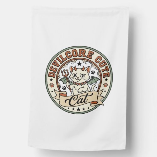 Devilcore Cute Cat Devilcore Cute Cat Vintage Vect House Flag