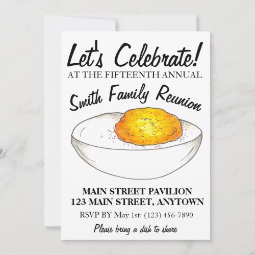 Deviled Egg Annual BBQ Picnic Family Reunion Party Invitation