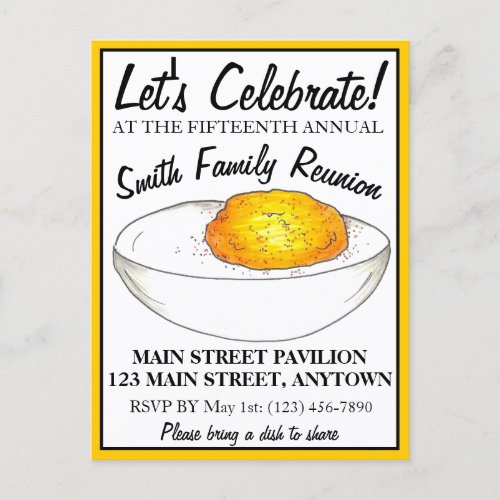 Deviled Egg Annual BBQ Picnic Family Reunion Party Invitation Postcard