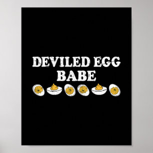 Deviled Egg Be Groovy Retro Thanksgiving Funny Egg Poster