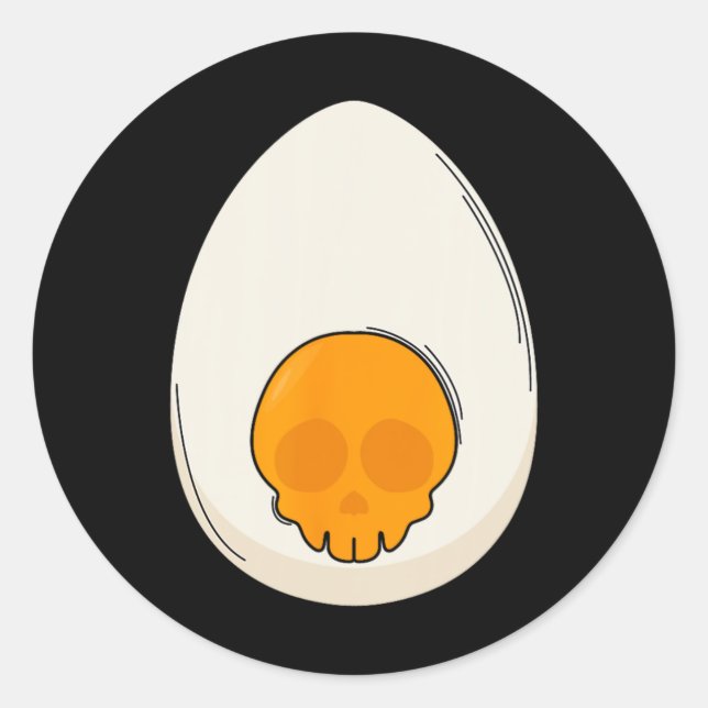 Deviled Egg Costume Devil Horns Halloween Love Egg Classic Round Sticker (Front)