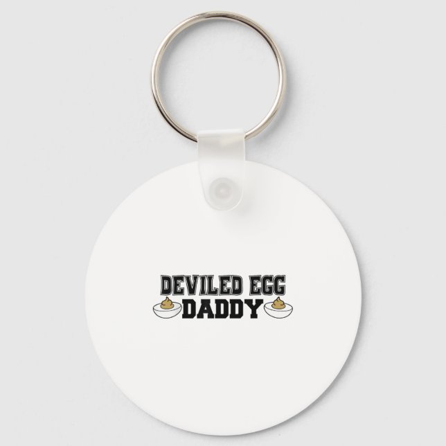 Deviled Egg Daddy - Funny Thanksgiving Deviled Egg Keychain (Front)
