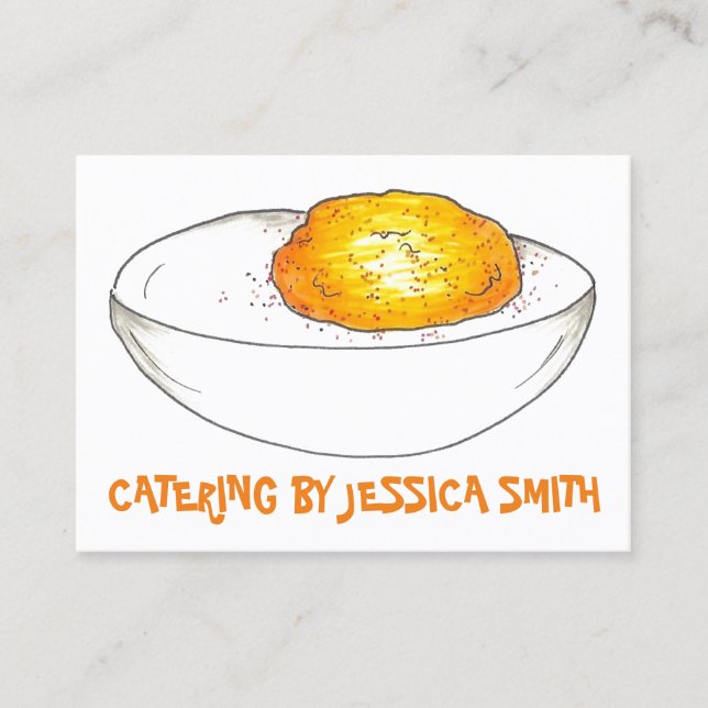 Deviled Egg Eggs Chef Food Catering Caterer Cook Business Card (Front)