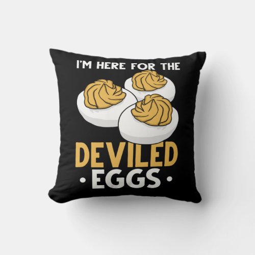 Deviled Egg Food Lover Funny Egg Humor Throw Pillow